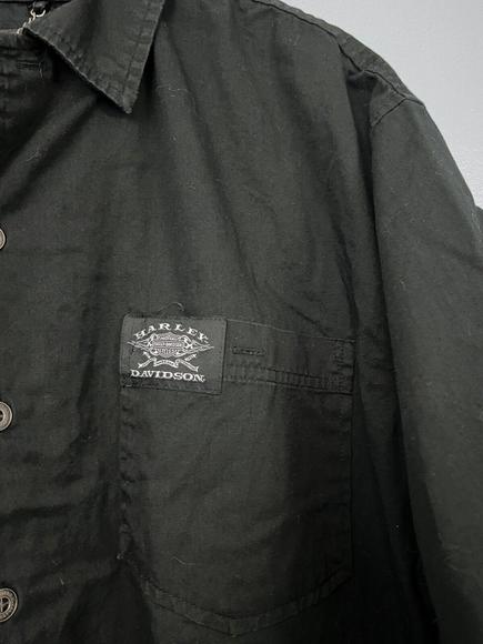 Harley Davidson Button Up Shirt Mens XXL 2XL Black Embroidered Back Sleeves - Picture 4 of 11
